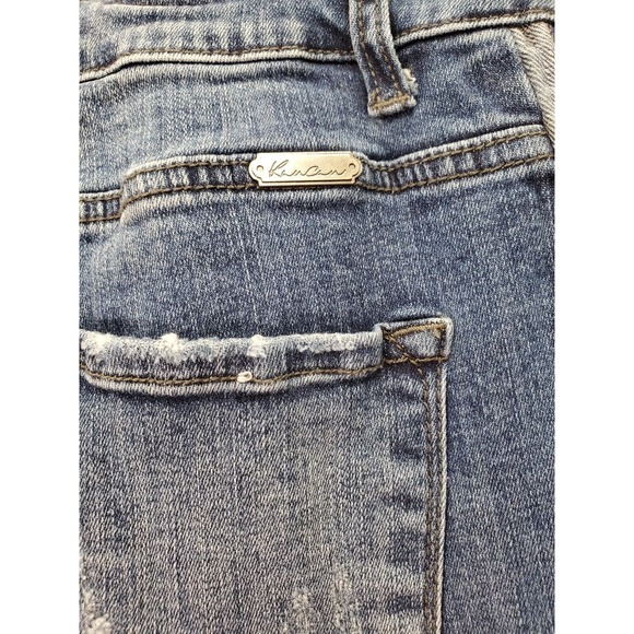 KanCan Jeans Women's‎ Size 27 Blue Denim Cotton Pockets Flat Front Straight Leg - Picture 8 of 11